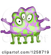 Clipart Of A Purple And Green Monster Royalty Free Vector Illustration