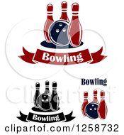 Clipart Of Bowling Balls With Pins Royalty Free Vector Illustration