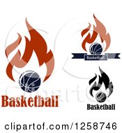 Poster, Art Print Of Basketballs With Flames And Text