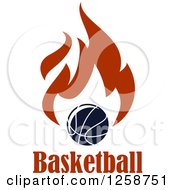 Poster, Art Print Of Basketball With Flames And Text