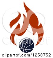 Poster, Art Print Of Basketball With Flames