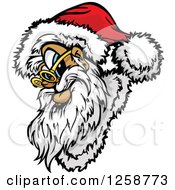 Poster, Art Print Of Santa Wearing A Hat And Spectacles