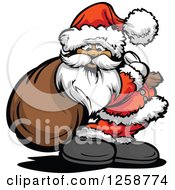Poster, Art Print Of Santa Standing With A Sack Over His Shoulder