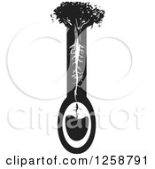 Clipart Of A Black And White Woodcut Tree With Its Roots Extending To An Aquifer Royalty Free Vector Illustration by xunantunich