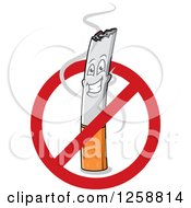 Happy Cigarette Character In A Restricted Sign