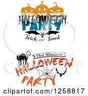 Poster, Art Print Of Clipart Of  Halloween Party Trick Or Treat Designs Royalty Free Vector Illustration