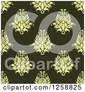Clipart Of A Seamless Background Pattern Of Damask Floral Royalty Free Vector Illustration