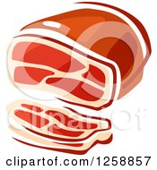 Clipart Of A Chunk Of Red Meat Royalty Free Vector Illustration
