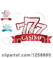 Poster, Art Print Of Triple Lucky Sevens Over Casino Text