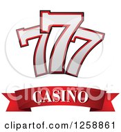 Clipart Of A Triple Lucky Sevens Over Casino Text Royalty Free Vector Illustration