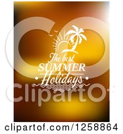 Clipart Of A Sun Island And The Best Summer Holidays Text Royalty Free Vector Illustration