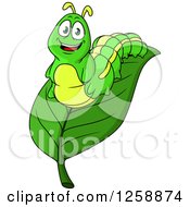 Poster, Art Print Of Green Caterpillar On A Leaf