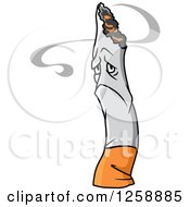 Clipart Of A Sad Cigarette Royalty Free Vector Illustration