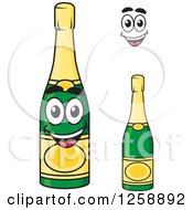Clipart Of Champagne Bottles Royalty Free Vector Illustration