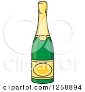 Clipart Of A Champagne Bottle Royalty Free Vector Illustration