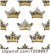 Poster, Art Print Of Seamless Background Pattern Of Gold Crowns
