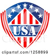 Clipart Of A USA American Flag Shield Royalty Free Vector Illustration