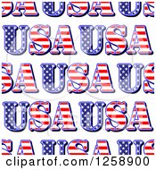 Clipart Of A Seamless Pattern Background Of Patriotic USA Text Royalty Free Vector Illustration