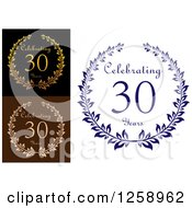 Clipart Of Anniversary 30 Years Designs Royalty Free Vector Illustration