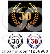 Clipart Of 30 Years Anniversary Designs Royalty Free Vector Illustration