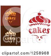 Clipart Of Cupcakes Designs With Text Royalty Free Vector Illustration