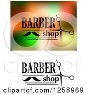 Poster, Art Print Of Barber Shop Text With A Mustache And Scissors