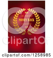 Poster, Art Print Of Wreath Money Back Guarantee Label On Red