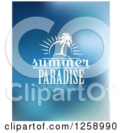 Clipart Of A Blue Summer Paradise Design Royalty Free Vector Illustration