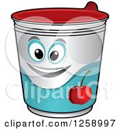 Clipart Of A Happy Yogurt Character Royalty Free Vector Illustration by Vector Tradition SM