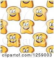 Clipart Of A Seamless Pattern Background Of Sliced Bread Royalty Free Vector Illustration by Vector Tradition SM