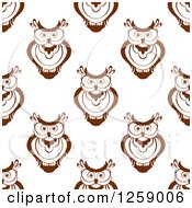 Poster, Art Print Of Seamless Background Pattern Of Brown Owls