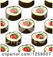 Clipart Of A Seamless Sushi Background Pattern Royalty Free Vector Illustration