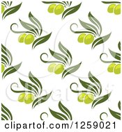 Clipart Of A Seamless Background Pattern Of Green Olives Royalty Free Vector Illustration