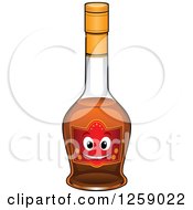 Clipart Of A Happy Brandy Bottle Royalty Free Vector Illustration