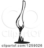 Clipart Of A Black And White Spoon Dripping Royalty Free Vector Illustration