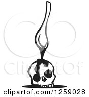 Poster, Art Print Of Black And White Spoon Dripping Over A Skull