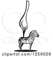 Clipart Of A Black And White Spoon Dripping Over A Zebra Royalty Free Vector Illustration by xunantunich