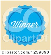 Clipart Of A Blue Winner Badge Royalty Free Vector Illustration