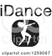 Poster, Art Print Of Black And White Square Dancer Icon With Idance Text
