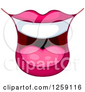 Clipart Of A Womans Happy Mouth Royalty Free Vector Illustration by Pushkin