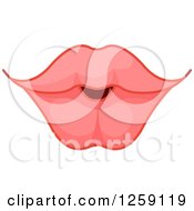 Clipart Of A Womans Pink Puckered Lips Royalty Free Vector Illustration by Pushkin