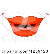 Clipart Of A Womans Red Lips Royalty Free Vector Illustration by Pushkin