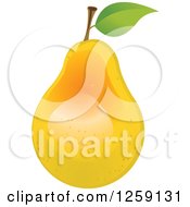 Poster, Art Print Of Pear With A Leaf