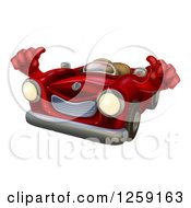 Poster, Art Print Of Happy Red Car Holding Thumbs Up