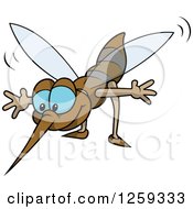 Clipart Of A Happy Blue Eyed Mosquito Royalty Free Vector Illustration