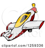 Clipart Of An Airplane Ascending Royalty Free Vector Illustration
