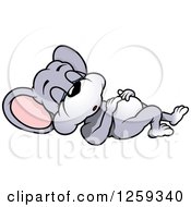 Clipart Of A Sleeping Mouse Royalty Free Vector Illustration