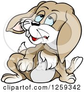 Clipart Of A Goofy Blue Eyed Bunny Rabbit Royalty Free Vector Illustration