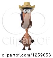 Clipart Of A 3d Horse Wearing A Cowboy Hat Royalty Free Illustration by Julos