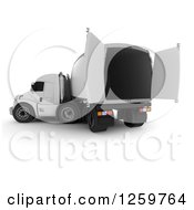Poster, Art Print Of 3d White Big Rig Truck With Open Doors